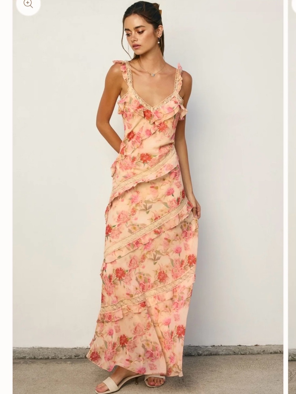 Lace and Ruffles Maxi Dress NWT